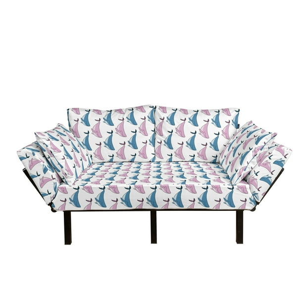 Loveseat Ambesonne Animal Futon Couch Little Fishes Watercolors Ocean Underwater Life Marine Theme Art Daybed with Metal Frame Upholstered Sofa for Living Dorm Pale Blue Mauve Blue Loveseat Ambesonne Animal Futon Couch Little Fishes Watercolors Ocean Underwater Life Marine Theme Art Daybed with Metal Frame Upholstered Sofa for Living Dorm Pale Blue Mauve Blue